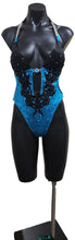 Load image into Gallery viewer, Teal and black onepiece swimsuit (ex sample/demo)
