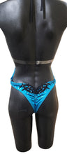 Load image into Gallery viewer, Teal and black onepiece swimsuit (ex sample/demo)