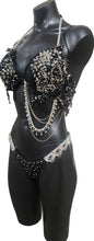 Load image into Gallery viewer, Black punk rock themewear Bikini Competition Suit