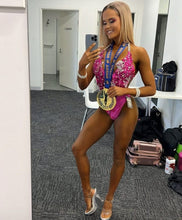 Load image into Gallery viewer, "The Renee" in Barbie pink, couture onepiece swimsuit for hire - KoKo Australia"The Renee" in Barbie pink, couture onepiece swimsuit for hireKoKo Australia