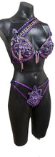 Load image into Gallery viewer, Purple Crystal FMG Bikini Competition Suit