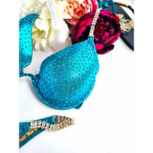 Load image into Gallery viewer, Teal underwire bikini