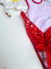 Load image into Gallery viewer, Red beaded onepiece swimsuit (includes deposit)