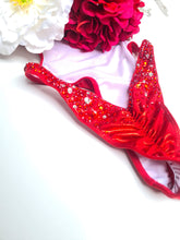 Load image into Gallery viewer, Red beaded onepiece swimsuit (includes deposit)