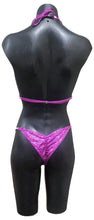 Load image into Gallery viewer, Cerise Pink shimmer bikini with premium crystals
