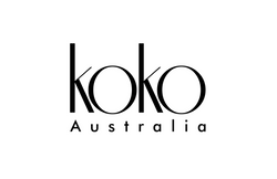 Koko Australia logo. White background with black text. Koko is large, Australia is written underneath it