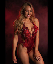 Load image into Gallery viewer, &quot;The Renee&quot; Red couture onepiece swimsuit
