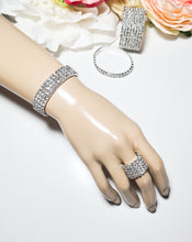 Load image into Gallery viewer, Silver Crystal bracelet for bodybuilding competition
