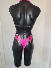 Load image into Gallery viewer, Hot pink swarovski swimsuit fitness competition

