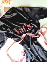 Load image into Gallery viewer, Black and pink custom Team Competition Robe for Nat Kitney Posing Coach
